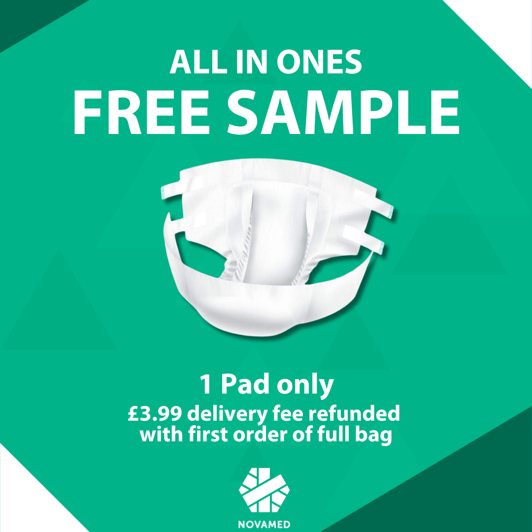 Novamed All in Ones Incontinence Pads, Incontinence Slips, Adult Nappies to Extra Large- A British Brand - Free Sample Pack - Novamed (Europe) ltd