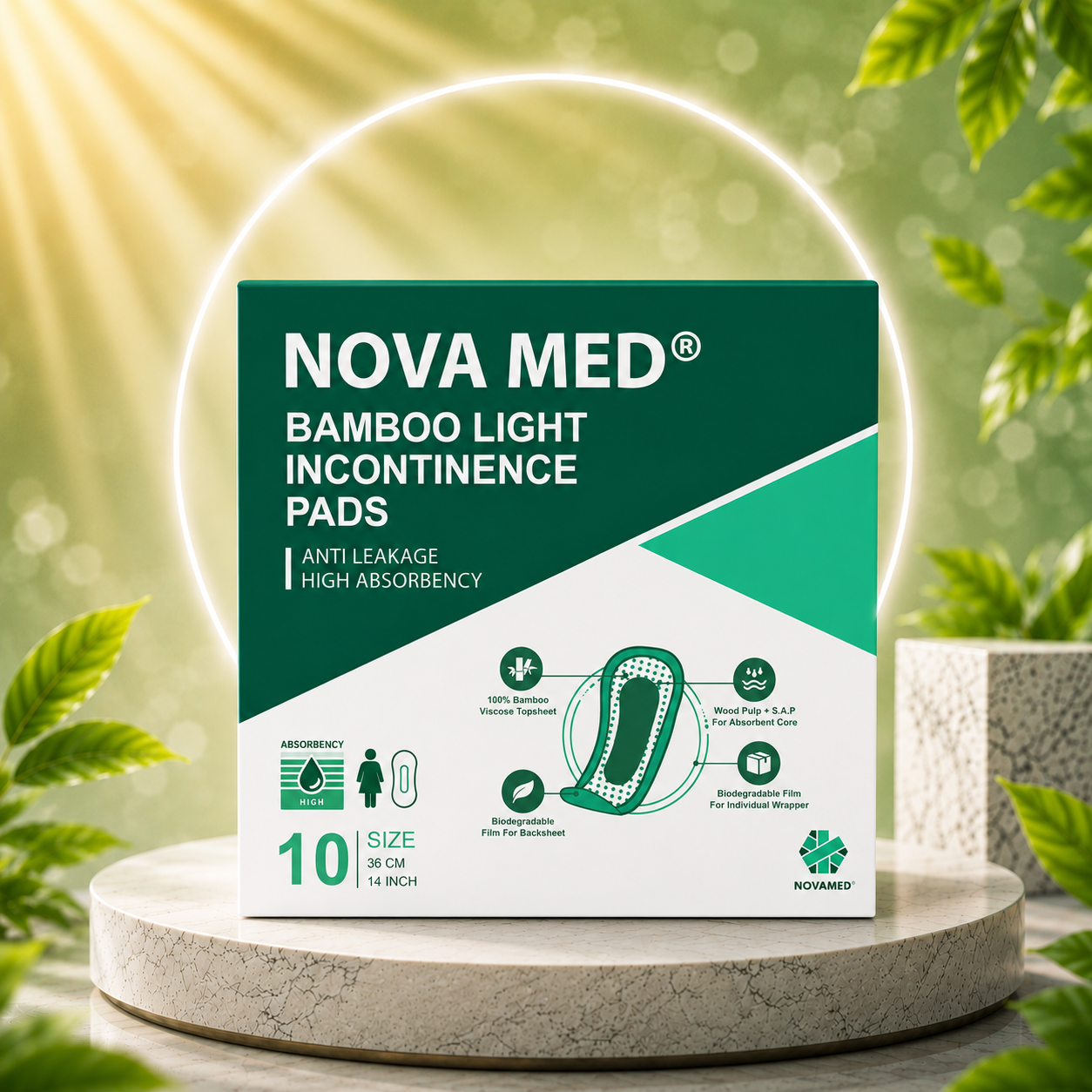 Novamed - Bamboo Light Incontinence Pads - Novamed (Europe) ltd