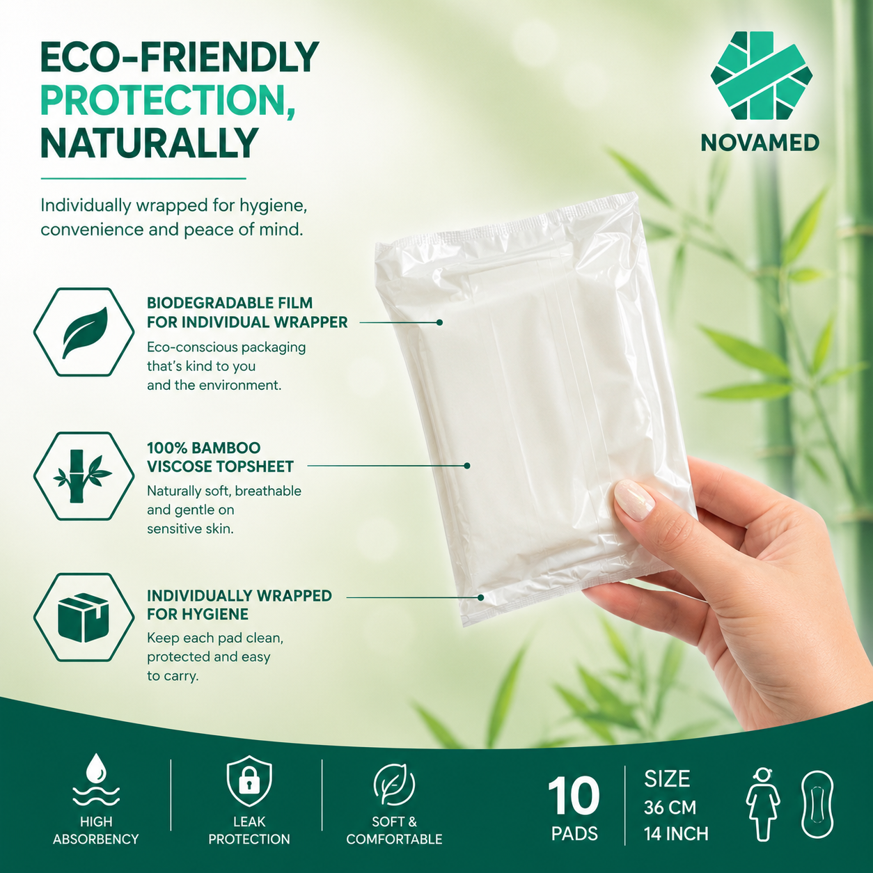 Novamed - Bamboo Light Incontinence Pads - Novamed (Europe) ltd