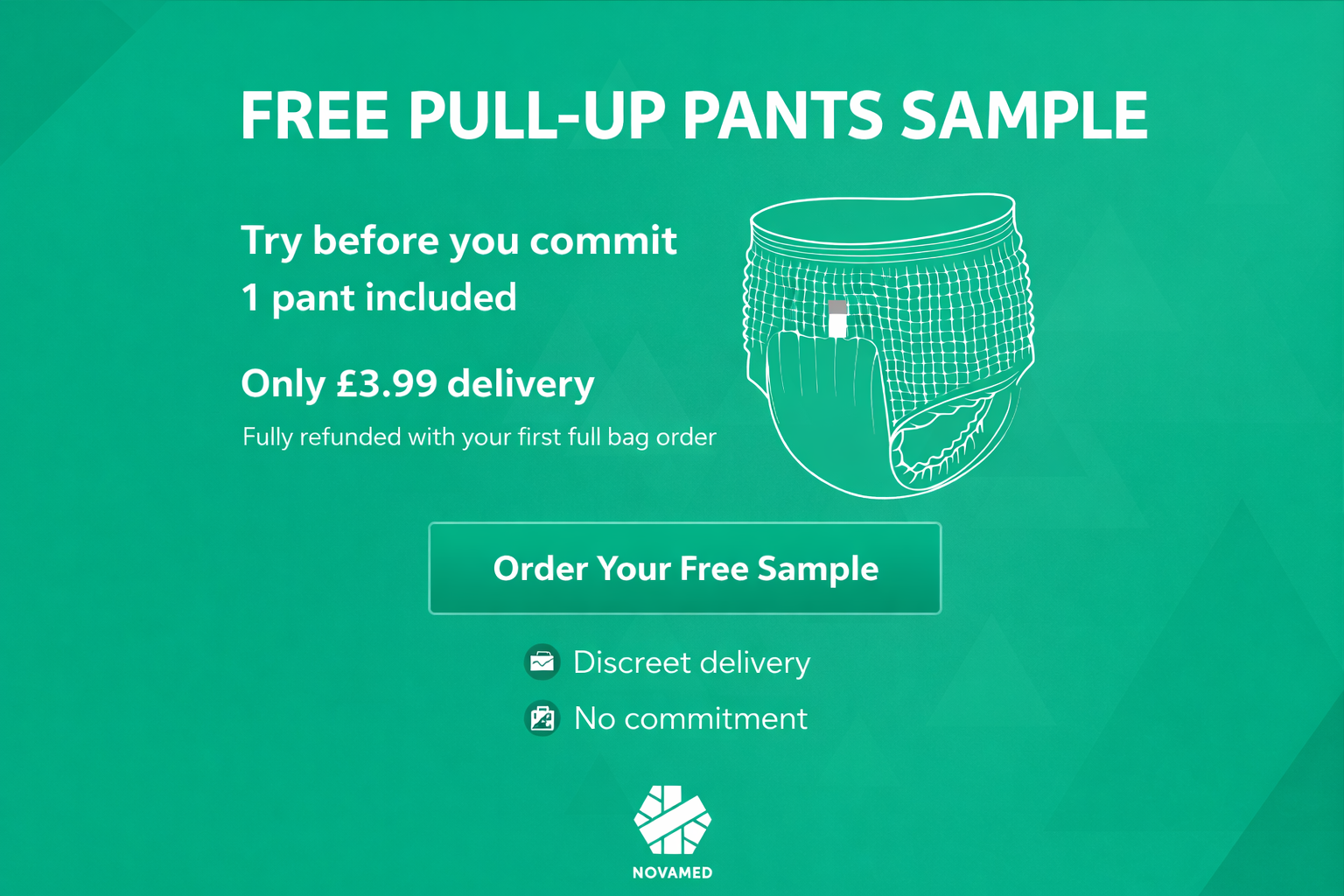 Novamed Incontinence Pants Women & Men, Adult Pull up Pants, Adult Nappies - Size Medium to Extra Large - High Absorbency - A British Brand - Free Sample Pack - Novamed (Europe) ltd