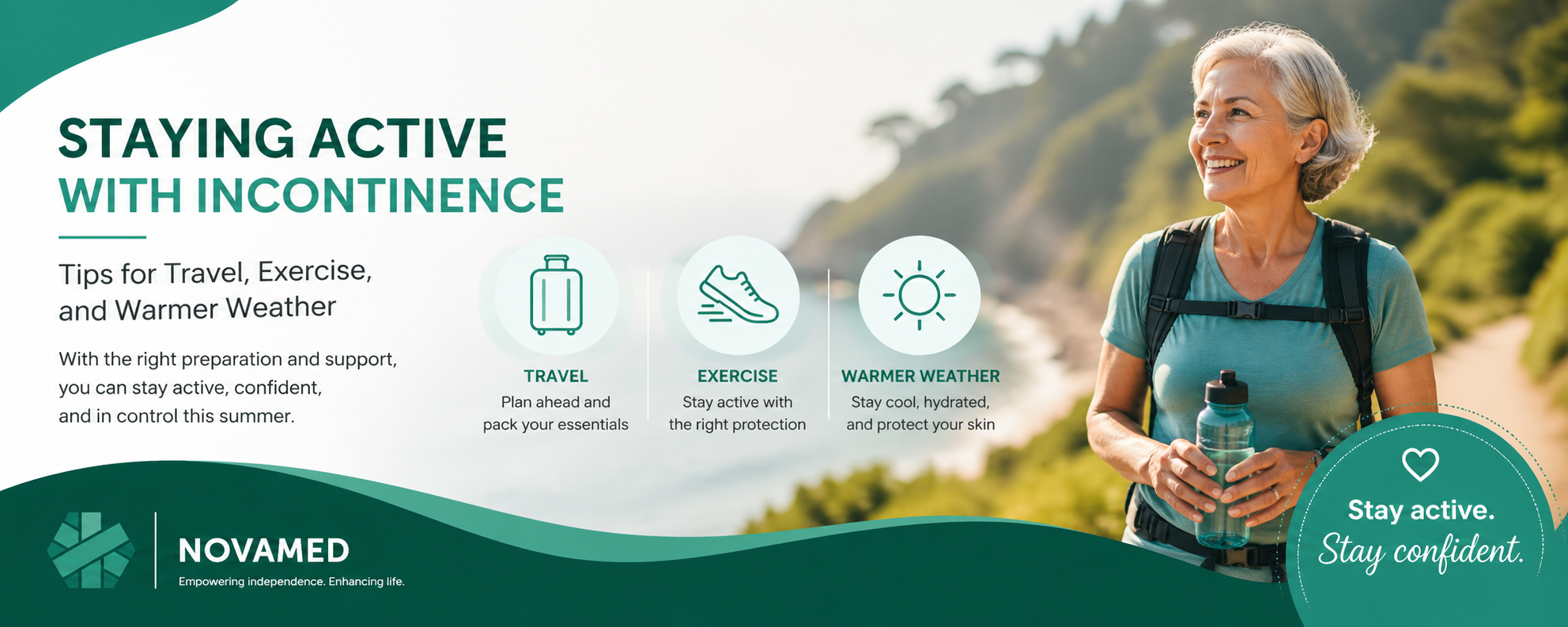 Staying Active with Incontinence: Tips for Travel, Exercise and Warmer Weather