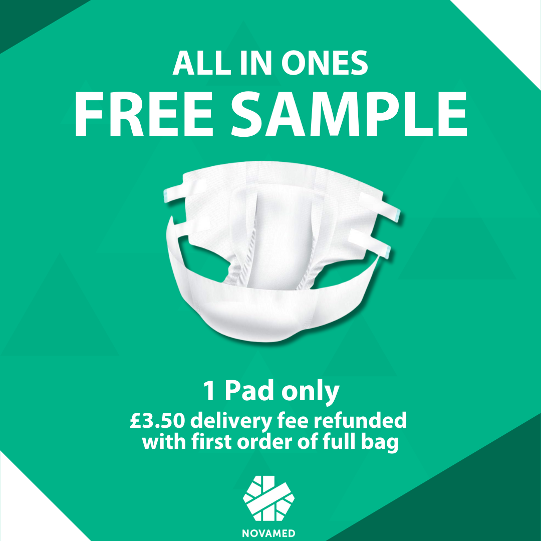 Novamed All in Ones Incontinence Pads, Incontinence Slips, Adult Nappies  to Extra Large- A British Brand - Free Sample Pack - Novamed (Europe) ltd