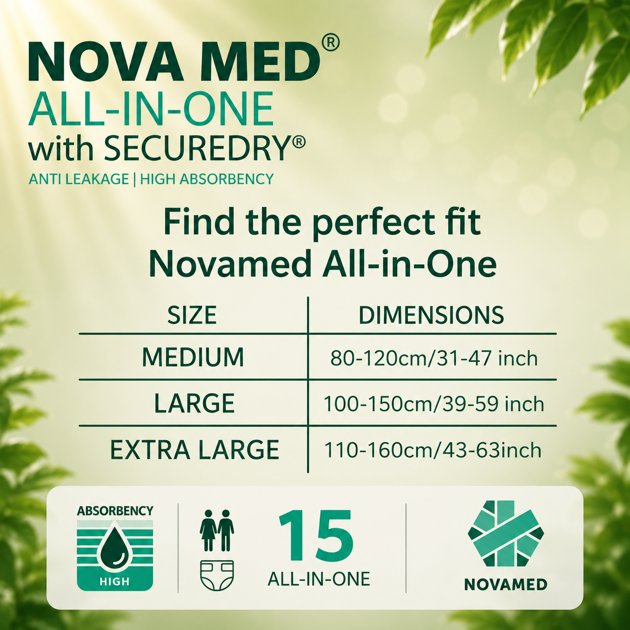 Novamed All-in-one / Adult Nappies / Adult Diapers UK Brand
