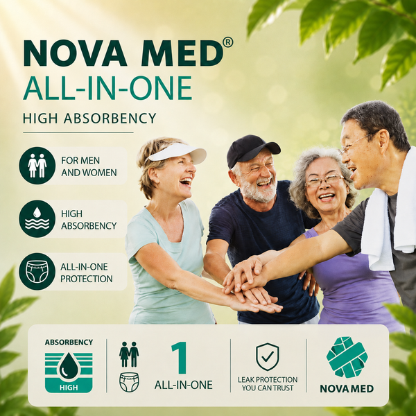 Novamed All in Ones Incontinence Pads, Incontinence Slips, Adult Nappies  to Extra Large- A British Brand - Free Sample Pack - Novamed (Europe) ltd