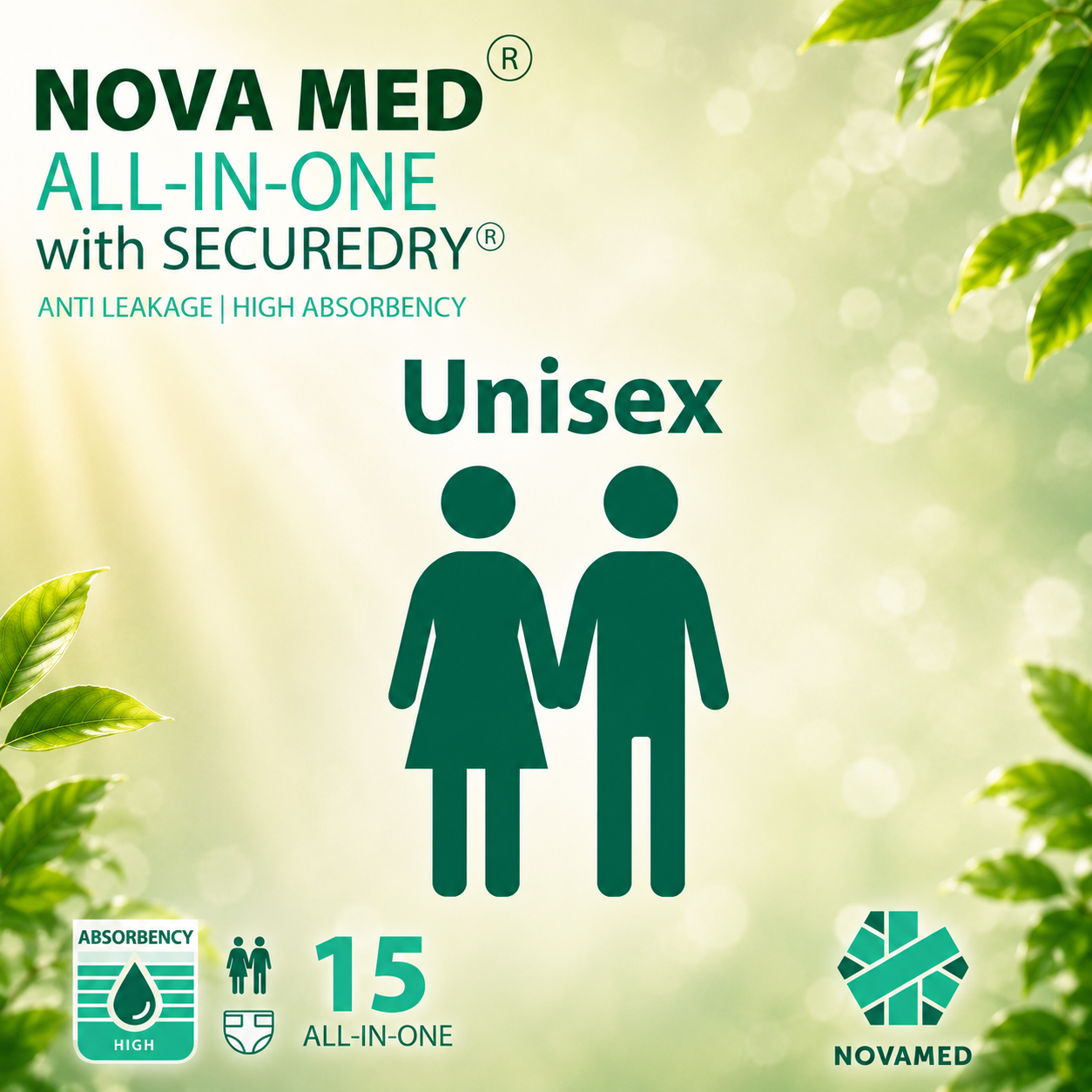 Novamed All-in-one / Adult Nappies / Adult Diapers UK Brand