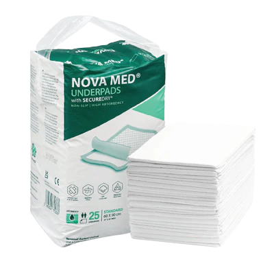 Novamed Bedpads / Underpads - 60x90cm - Case SAVER Deal - 10 Packs of 25