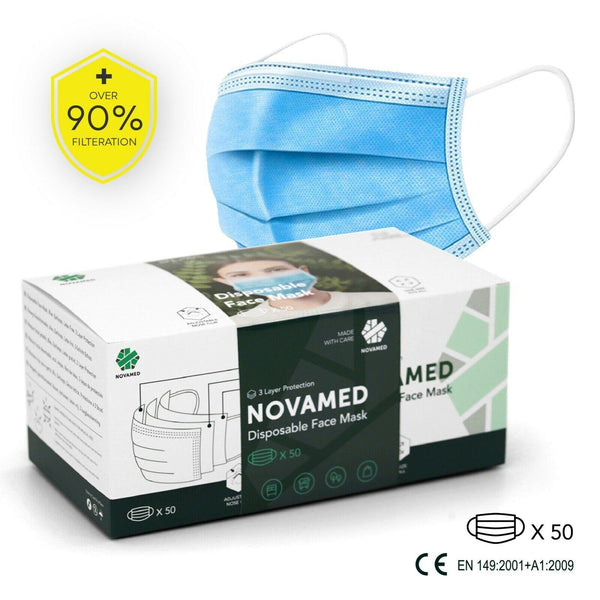 3 ply Disposable face mask for adults - Novamed (Europe) ltd